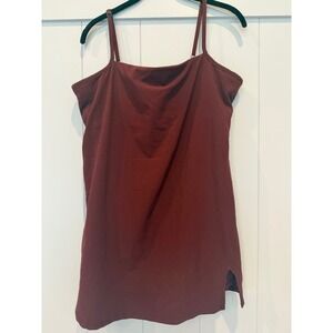 Gilly‎ Hicks Shelf Bra Tank Top Burgundy Built In Support Adjustable Straps